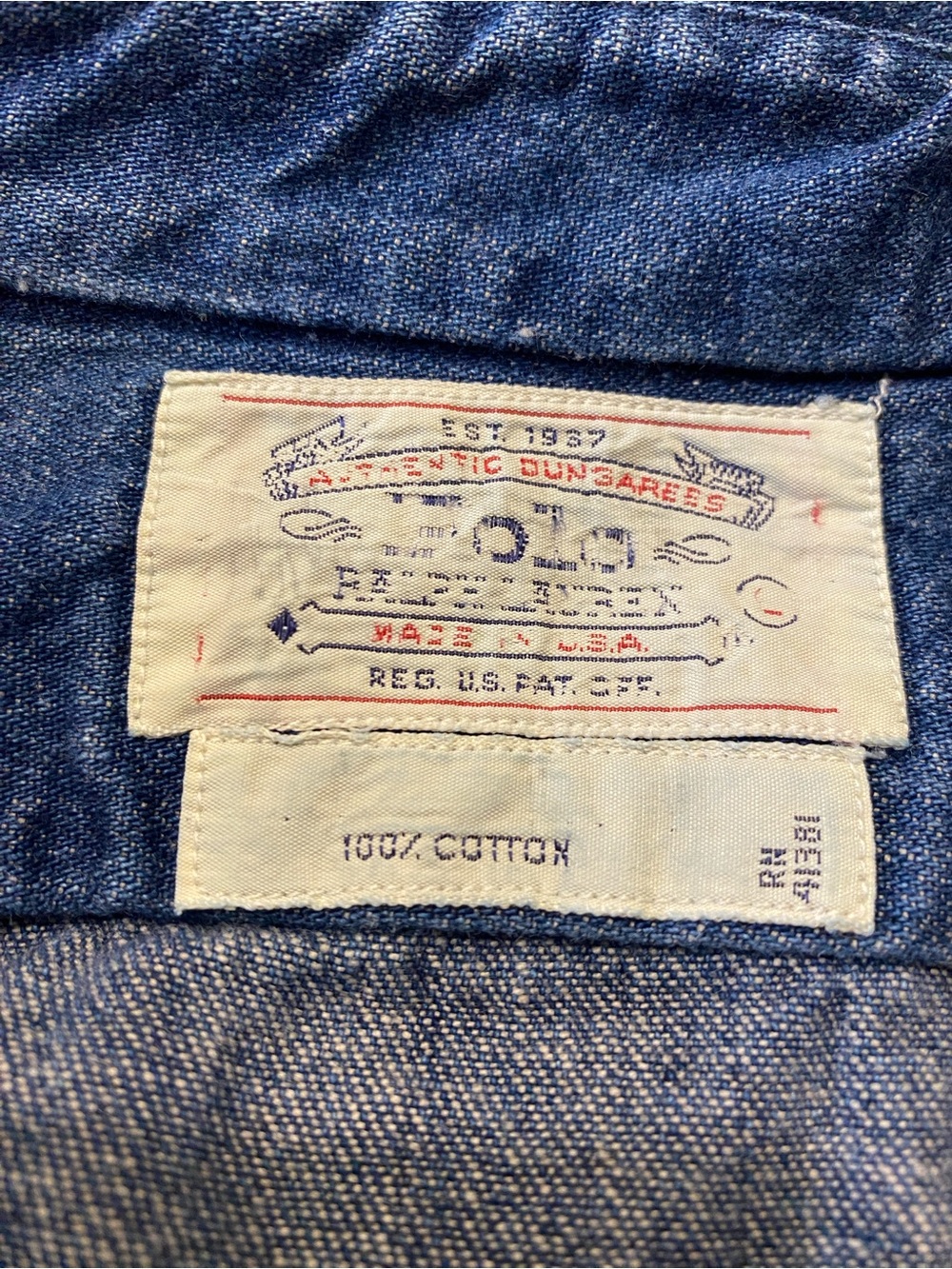 Vintage Polo Ralph Lauren 100% cotton denim button down shirt Made in USA - Picture 13 of 13